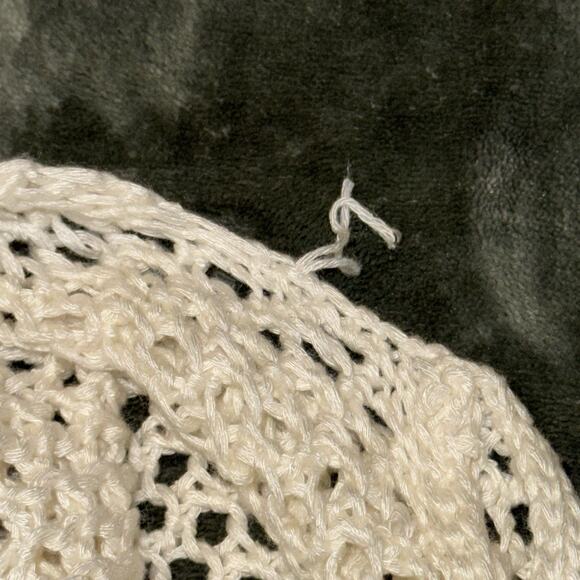 Converse One Star Women’s Open Knit Sweater Size XL Boho Layering Piece Ivory - Picture 7 of 7